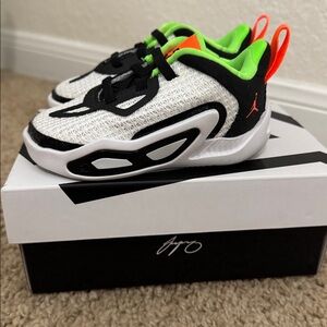 Jordan Tatum 1 Toddler Shoes 5C • White/Black/Neon • DX5958-108